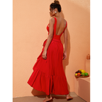 3D Removable Rose Red Swimsuit Set