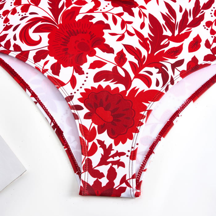 Retro Print Swimsuit Set