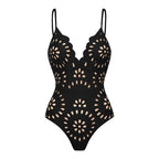 Vanera Laser Cut Floral Pattern Swimsuit Set