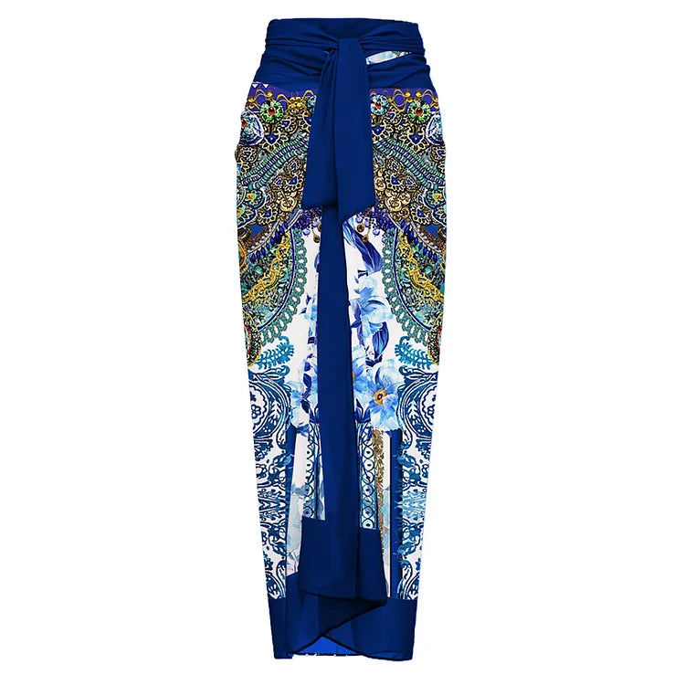 Tile Pattern Double-Sided Swimsuit Set
