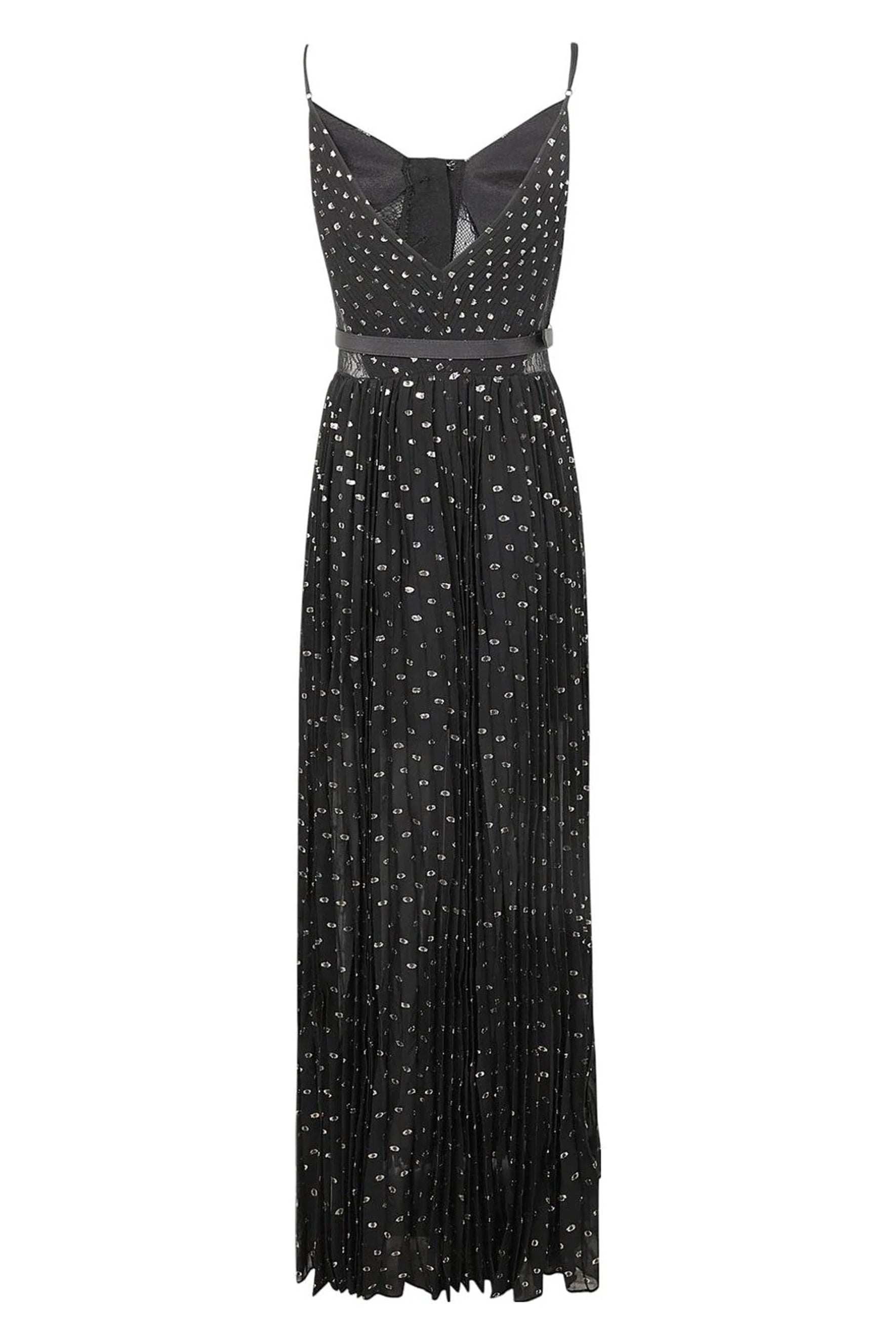 Andrea V-Neck Semi-Sheer Chiffon Long Dress